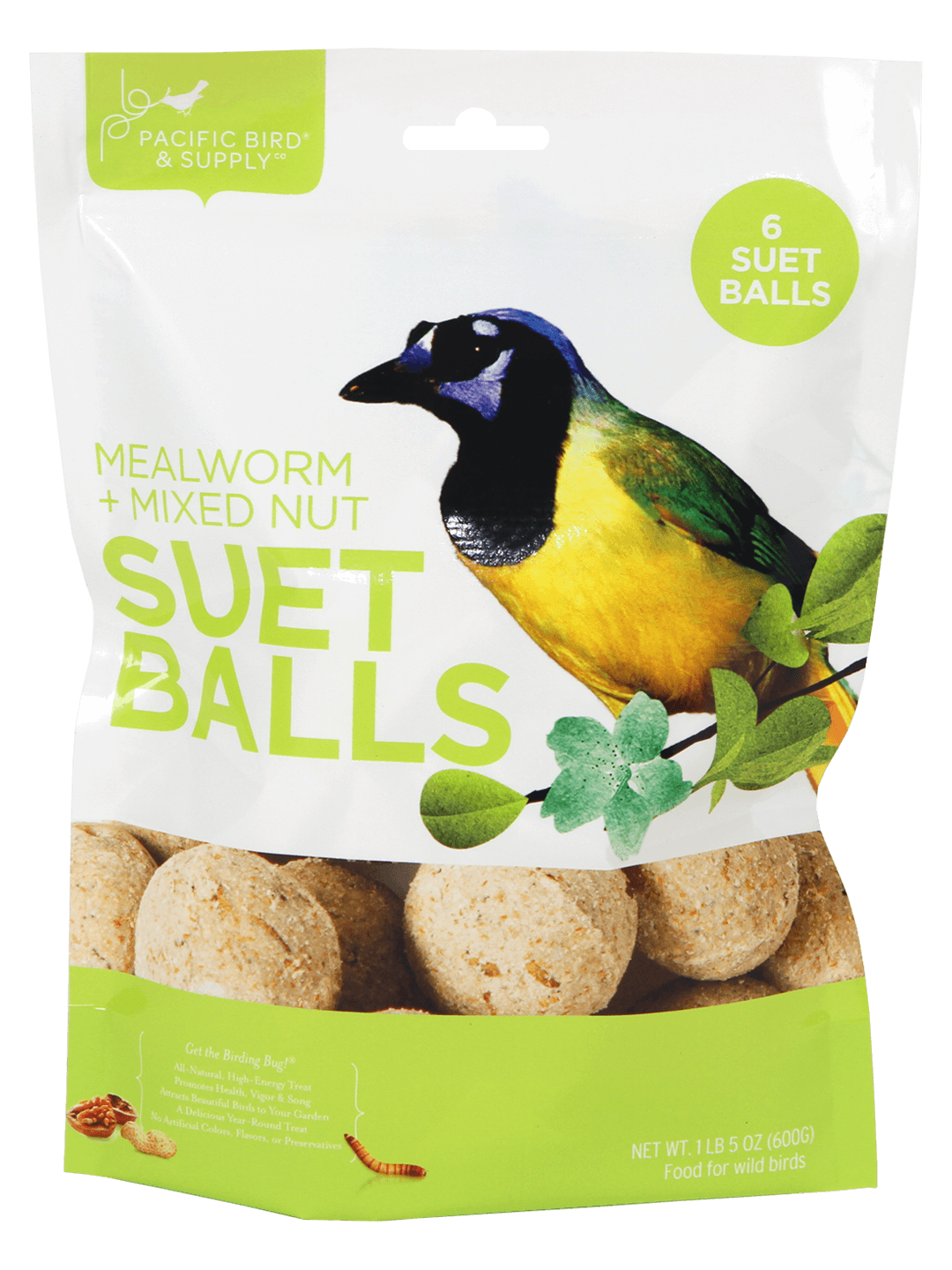 Mealworm + Mixed Nut Suet Balls (6pk) - Click Image to Close